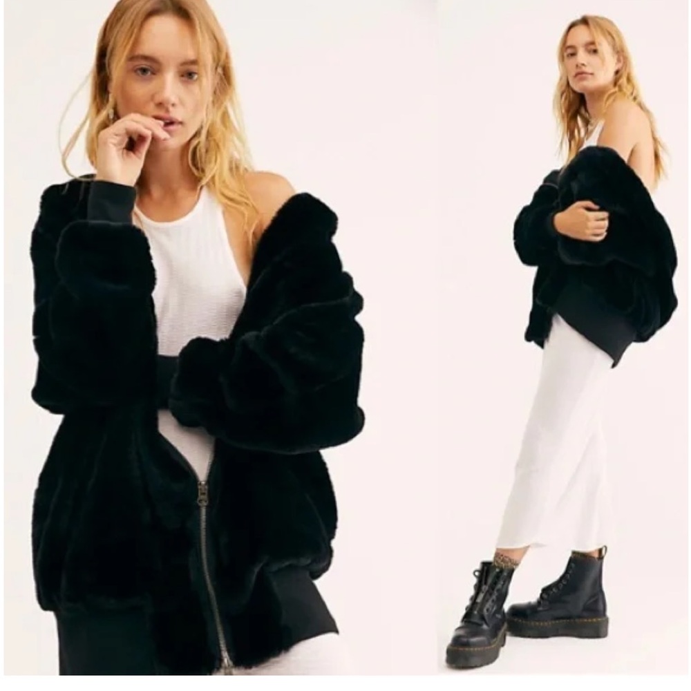 Free People Black Teddy Jacket